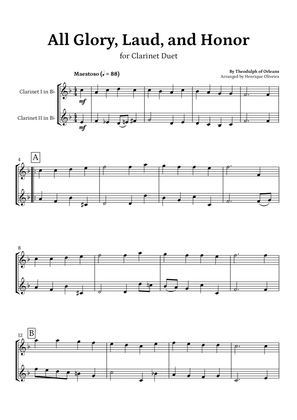 Book cover for All Glory, Laud, and Honor (for Clarinet Duet) - Easter Hymn