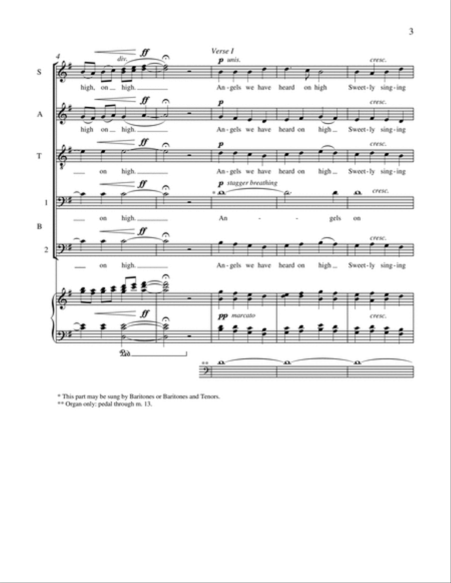 Carols of the Nativity: 7. Angels We Have Heard on High SSATBB scores gallery preview page 2