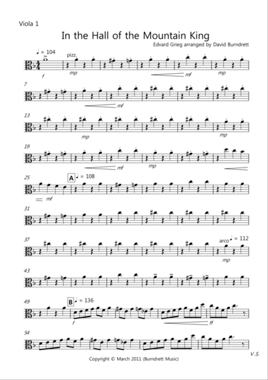 In the Hall of the Mountain King for Viola Quartet Viola Solo scores gallery preview page 5