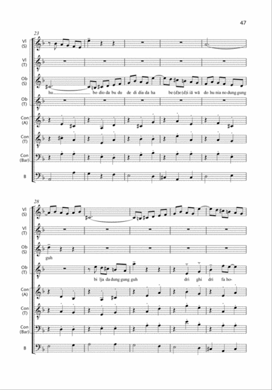 Konzert für Oboe und Violine (Adagio) Mixed Choir scores gallery preview page 3