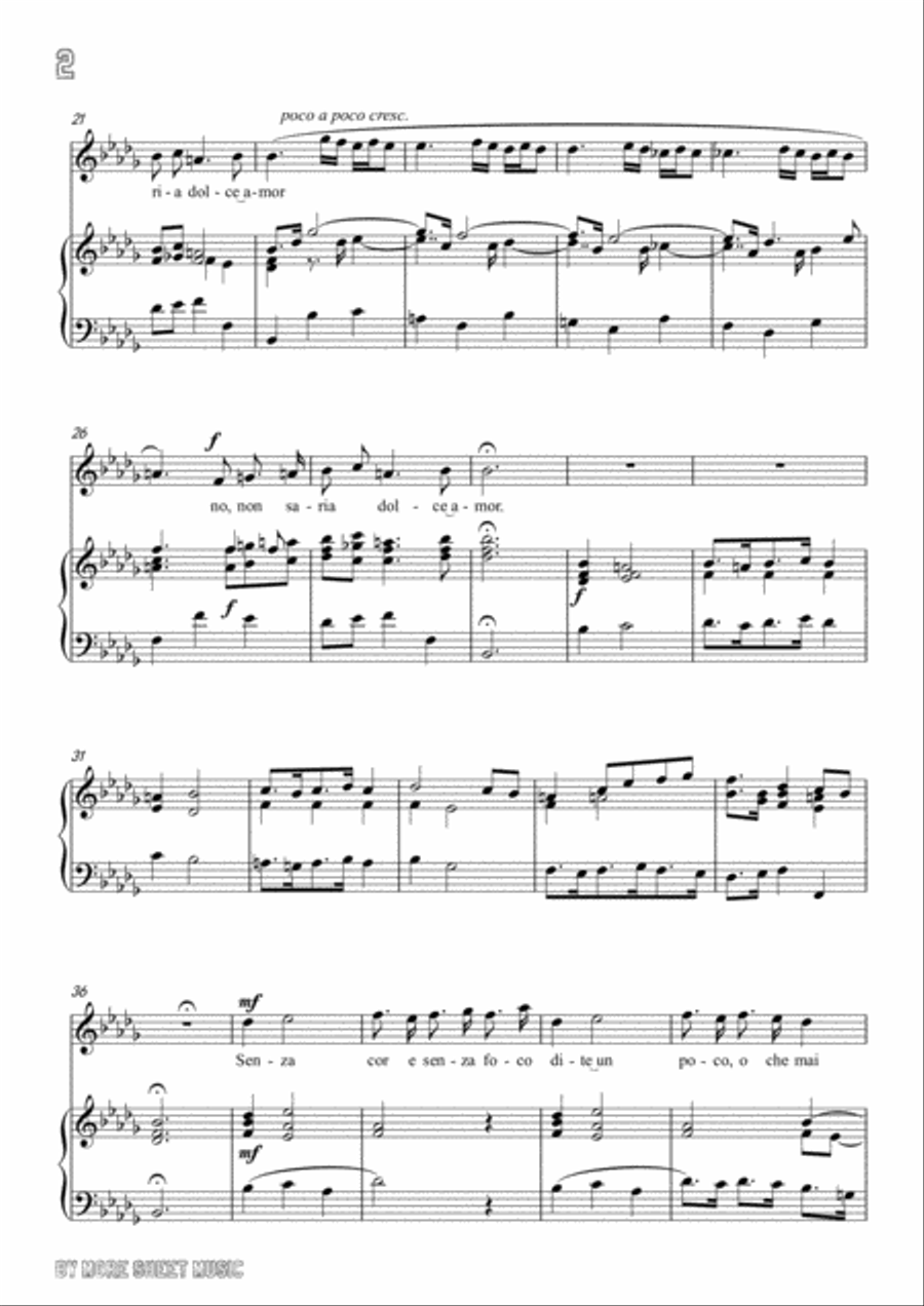 Perti-Se non fossero gli stenti in b flat minor,for Voice and Piano Voice Solo scores gallery preview page 4
