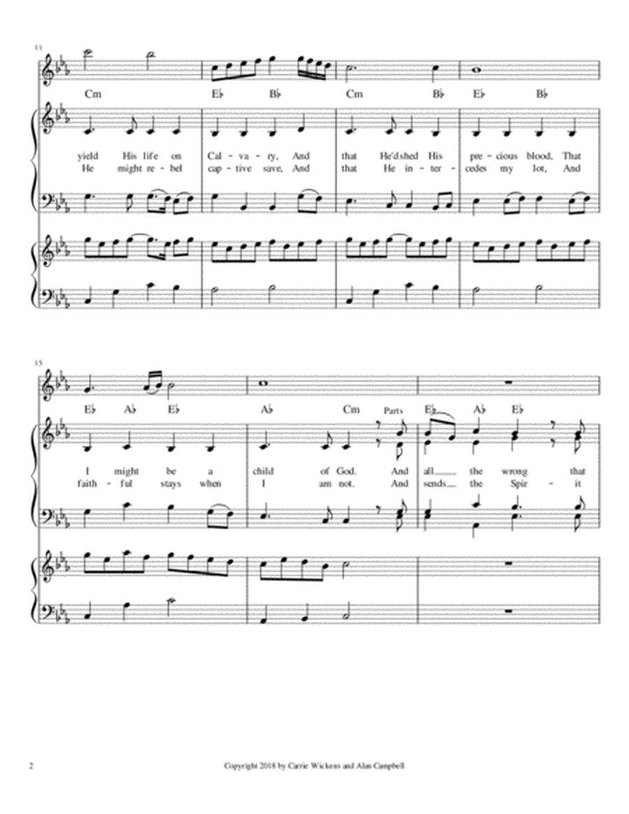 Oh That My Saviour Would Come For Me SATB choir/piano/violin image number null