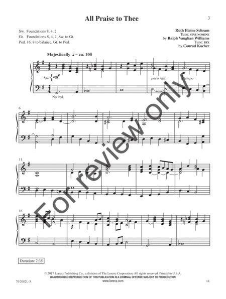 Prayludes of Praise by Ruth Elaine Schram Organ Solo - Sheet Music