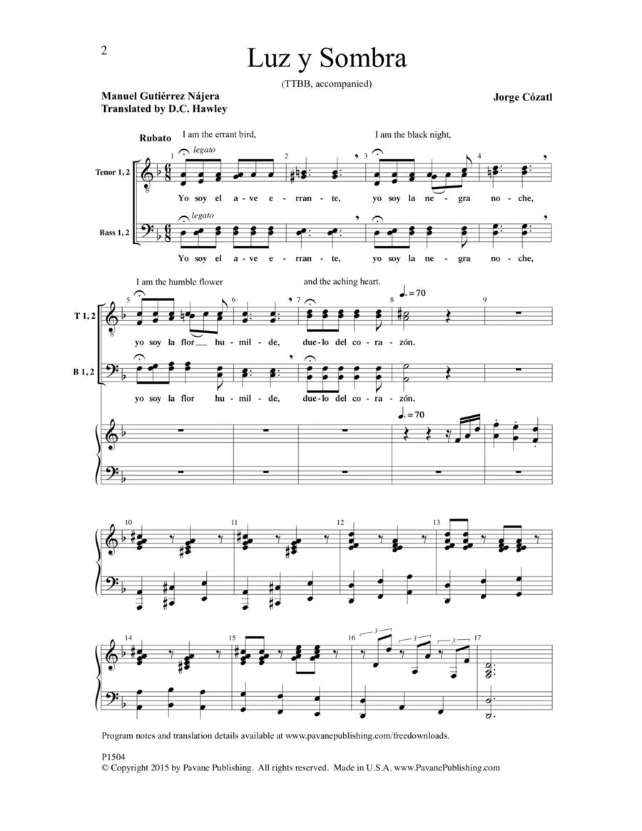 Luz y Sombra Luz y Sombra TTBB scores gallery preview page 1