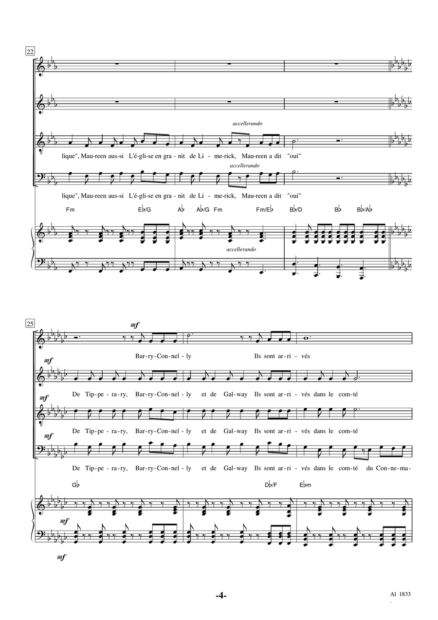 Les Lacs Du Connemara Les Lacs Du Connemara 4-Part scores gallery preview page 4
