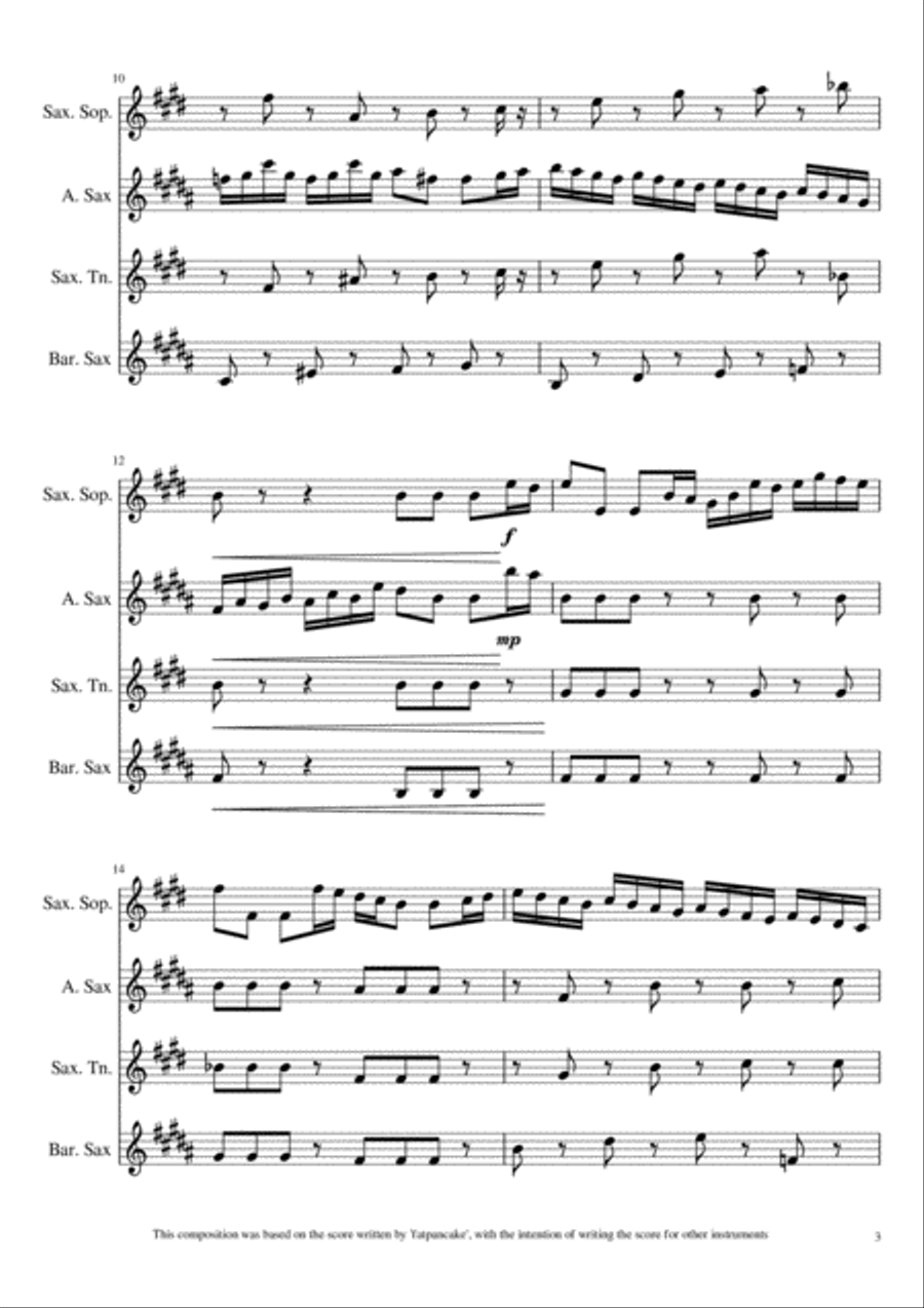 Sailor´s Hornpipe - Saxophone Quartet Saxophone Quartet scores gallery preview page 3