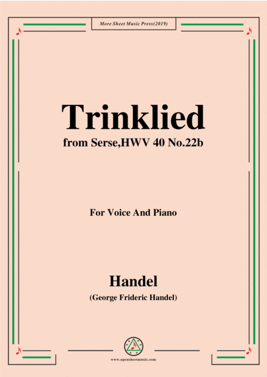 Handel-Trinklied,from Serse HWV 40 No.22b,for Voice&Piano image number null