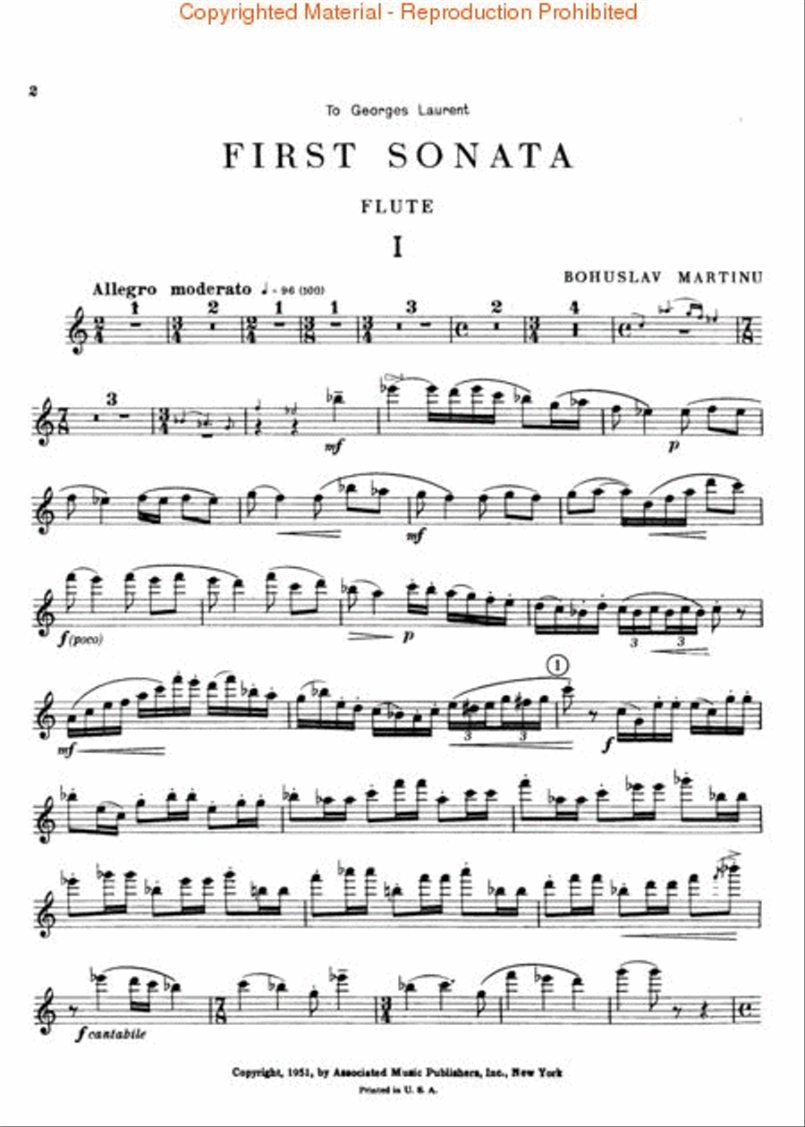 Sonata No. 1 Flute Solo scores gallery preview page 2