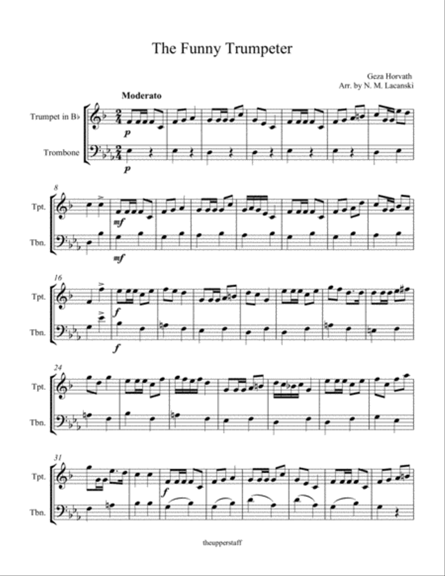 The Funny Trumpeter Brass Duet scores gallery preview page 1