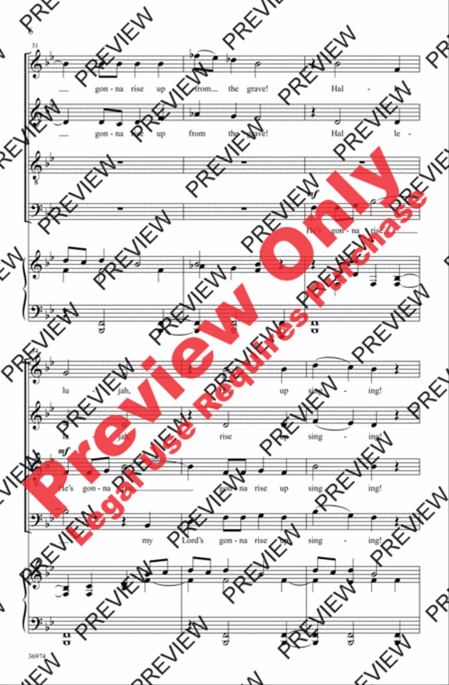 He's Gonna Rise, My Soul to Save! 4-Part scores gallery preview page 6