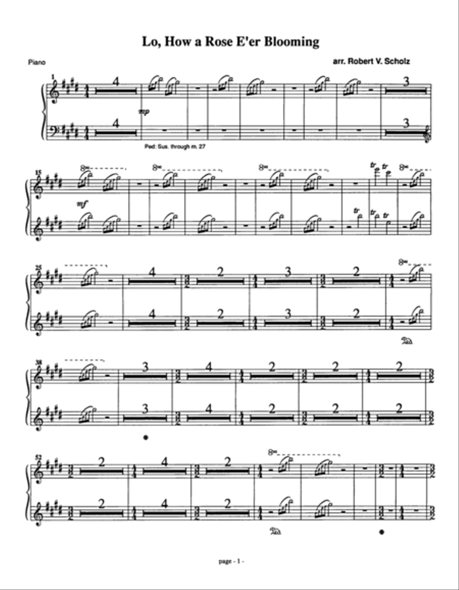 Lo, How a Rose E'er Blooming Choir scores gallery preview page 1