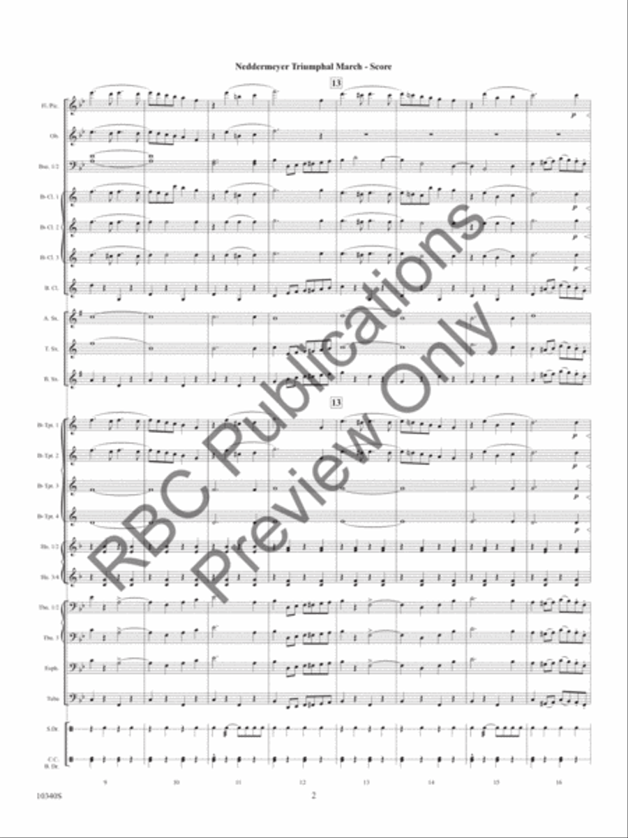 Neddermeyer Triumphal March (Score) Concert Band scores gallery preview page 5