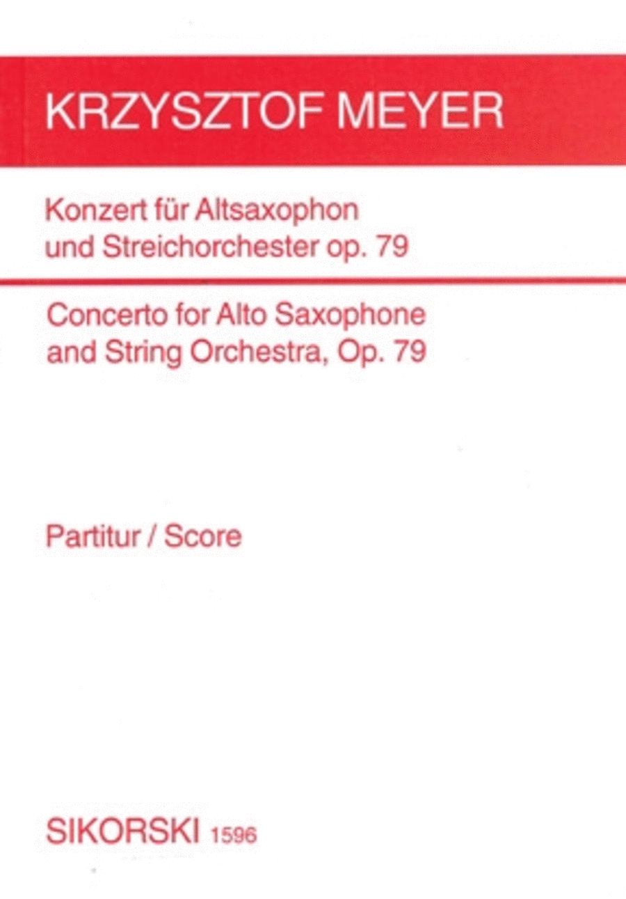 Concerto For Alto Saxophone And Strings Op. 79 Pocket Score