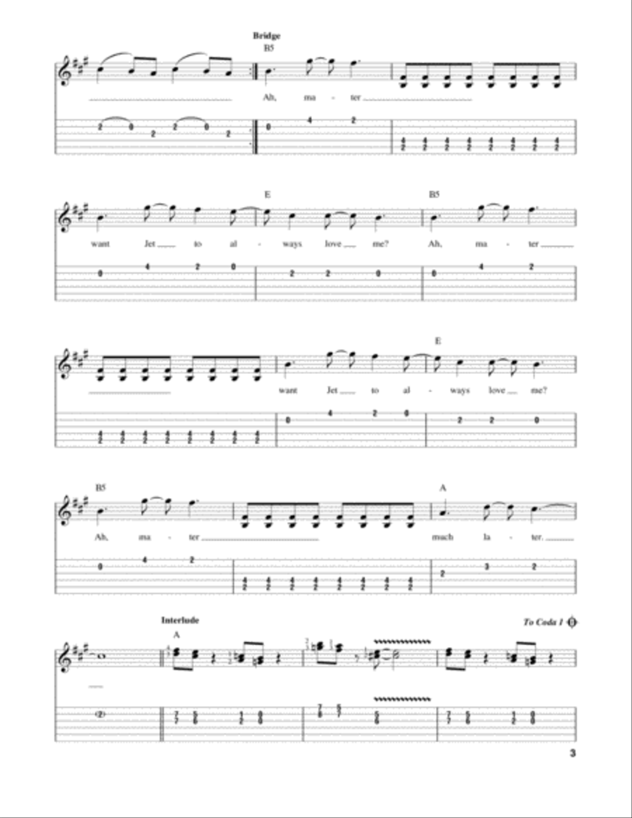 Jet Jet Acoustic Guitar scores gallery preview page 3
