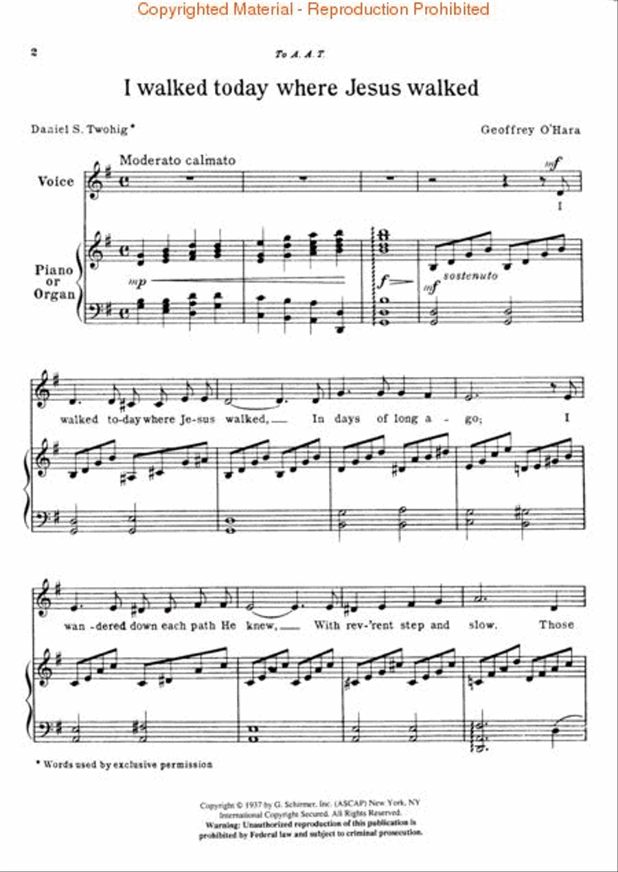 I Walked Today Where Jesus Walked Voice scores gallery preview page 2