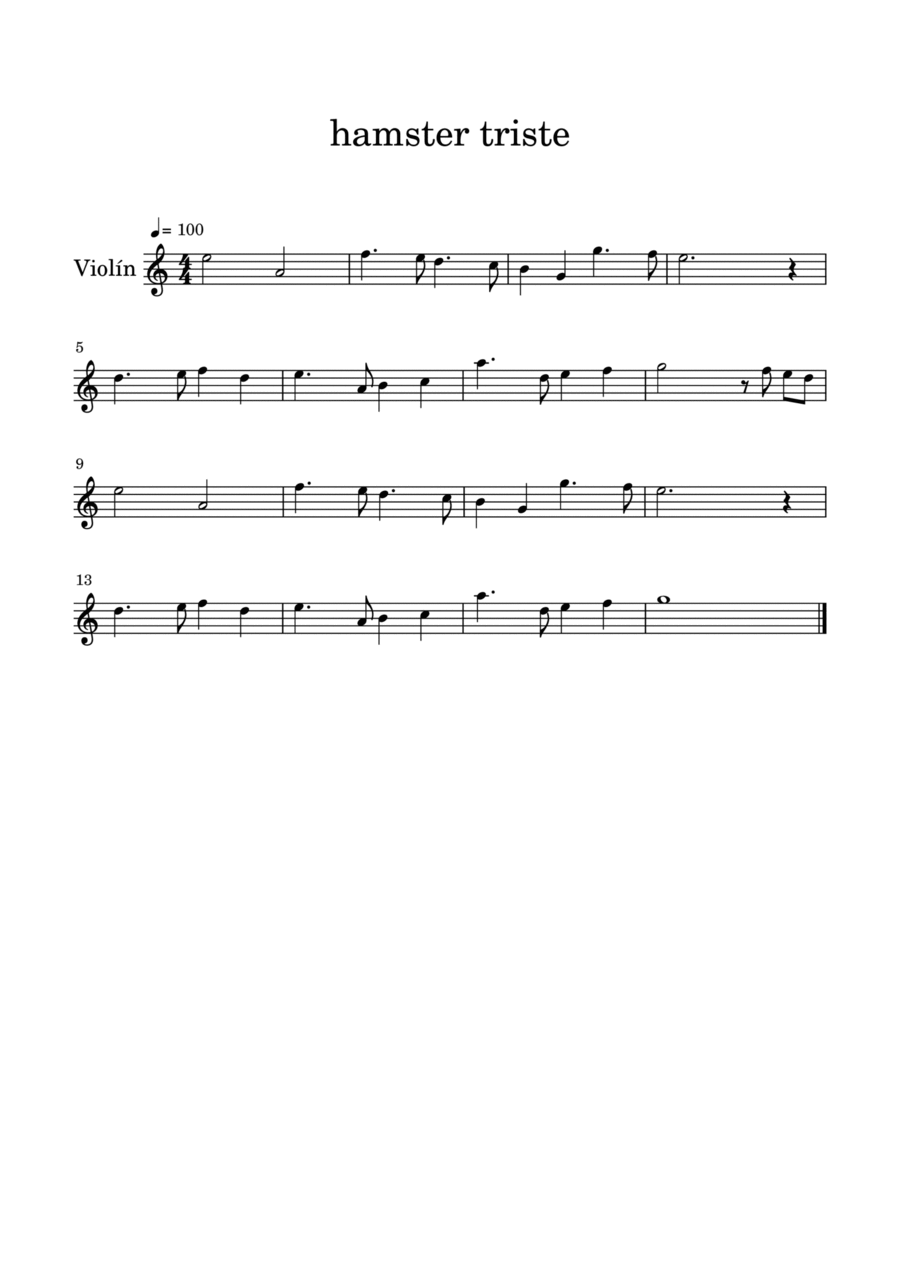 Hamster triste Violin Solo scores gallery preview page 1