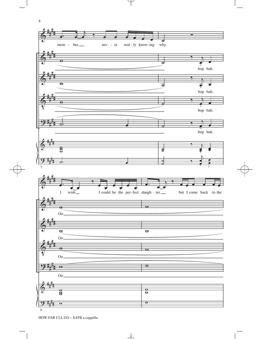 How Far I'll Go (from Moana) (arr. Kirby Shaw) 4-Part scores gallery preview page 3