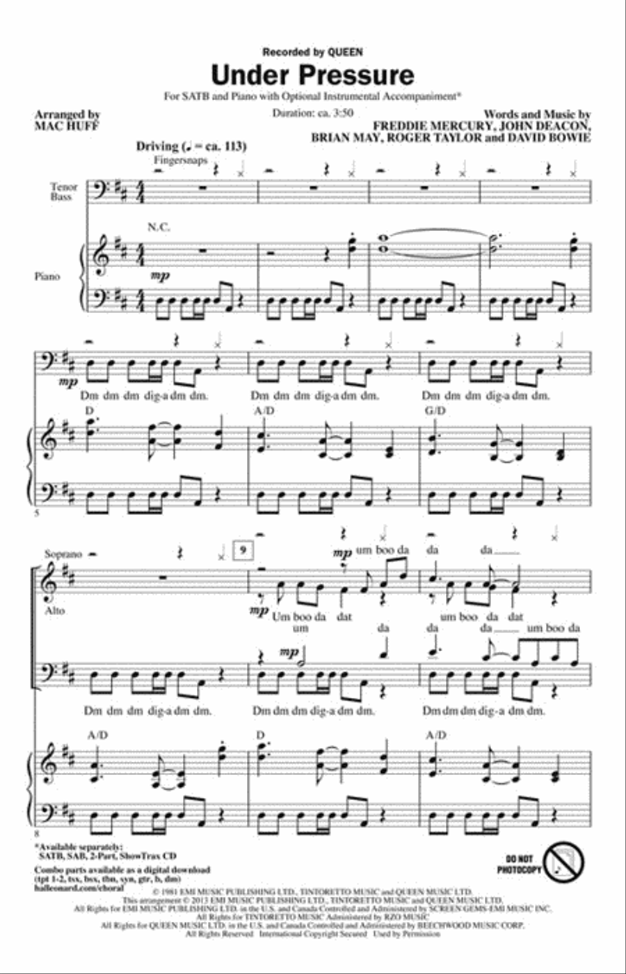 Under Pressure 4-Part scores gallery preview page 2