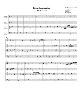 Book cover for Fantasia cromatica SwWV 258 (arrangement for 4 recorders)