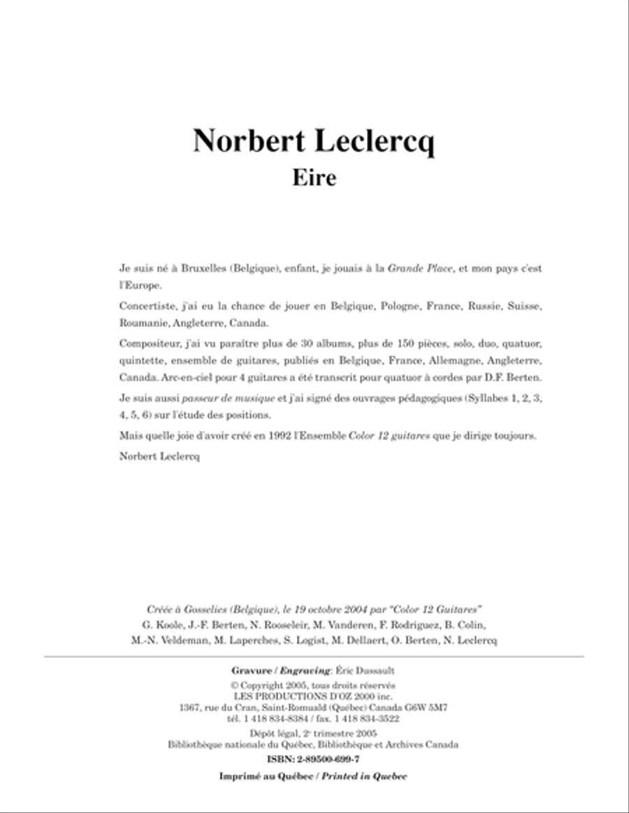 Eire Eire Guitar Ensemble scores gallery preview page 1