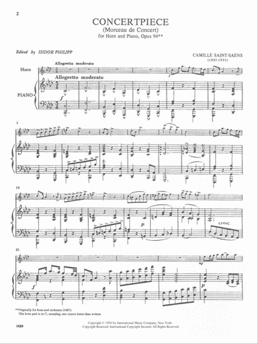 Concertpiece, Opus 94 Horn scores gallery preview page 2