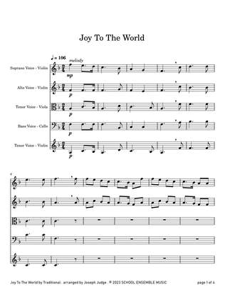 Book cover for Joy To The World for String Quartet in Schools