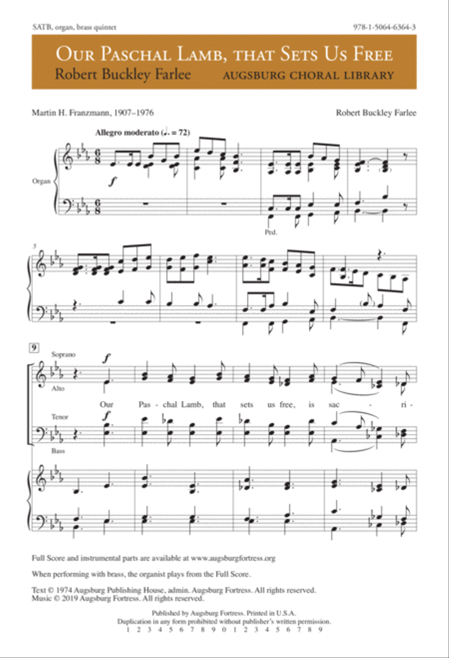 Our Paschal Lamb That Sets Us Free 4-Part scores gallery preview page 2