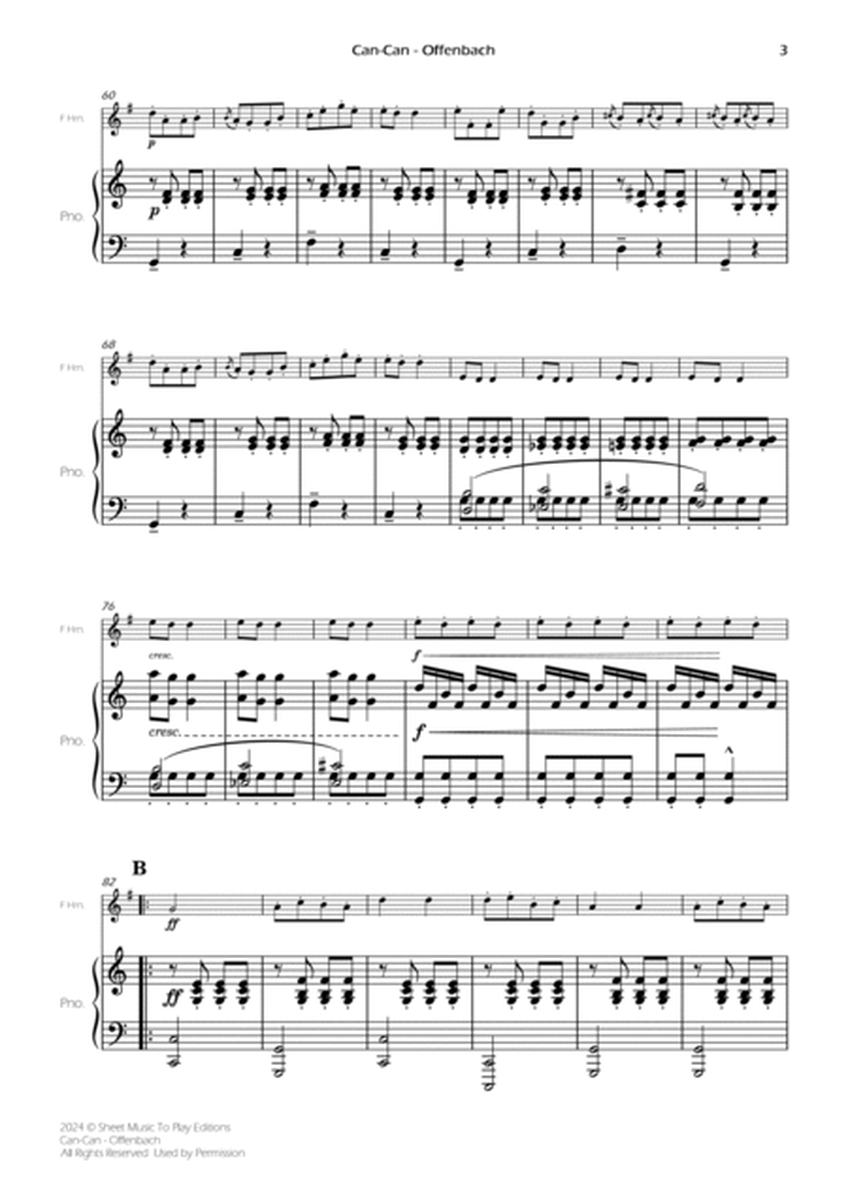 Offenbach - Can-Can - French Horn and Piano (Full Score and Parts) image number null