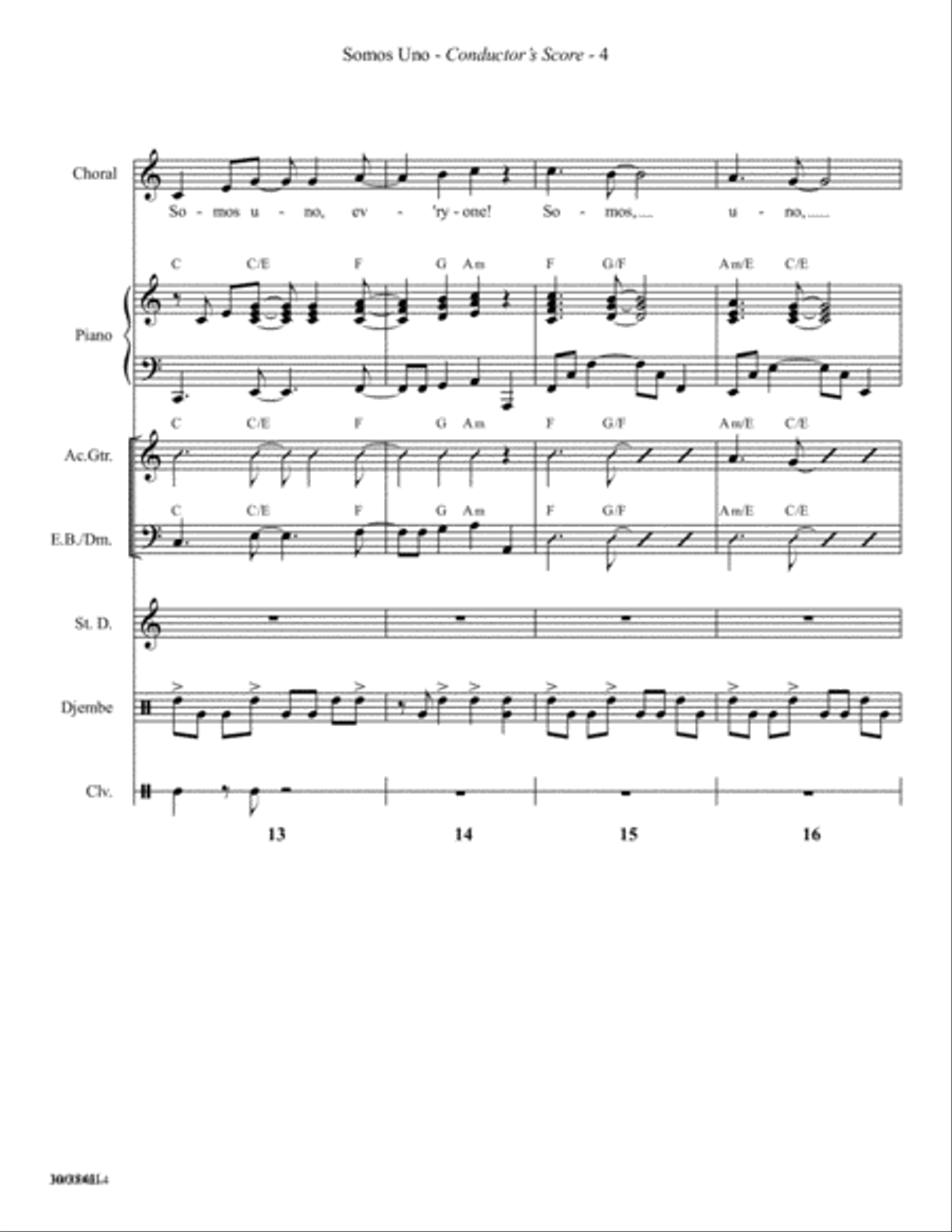 Somos Uno - Instrumental Ensemble Score and Parts Choir scores gallery preview page 6