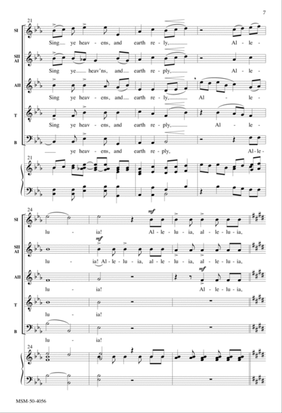 Christ the Lord Is Risen Today Divisi scores gallery preview page 6