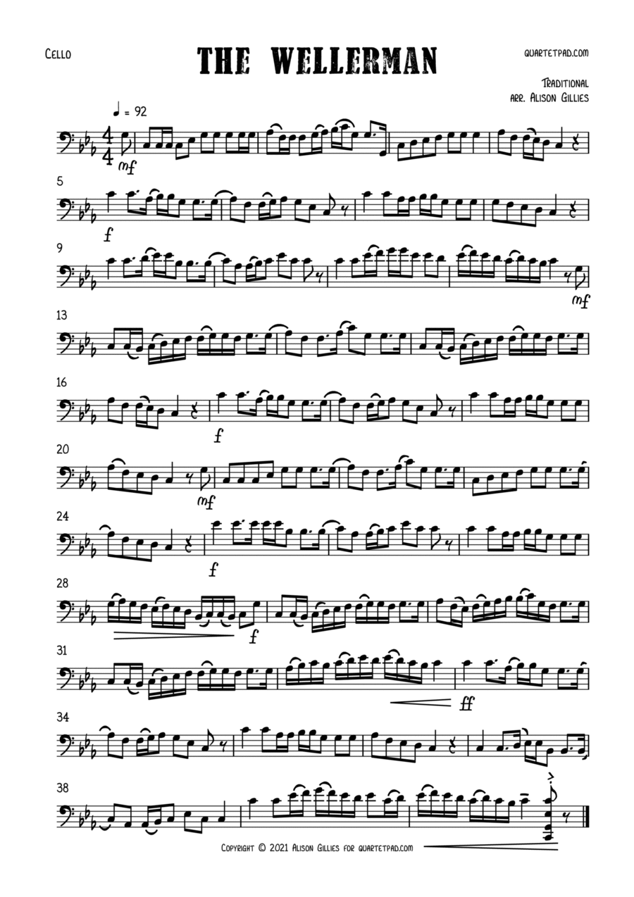 The Wellerman Sea Shanty - Solo Cello Cello Solo scores gallery preview page 1