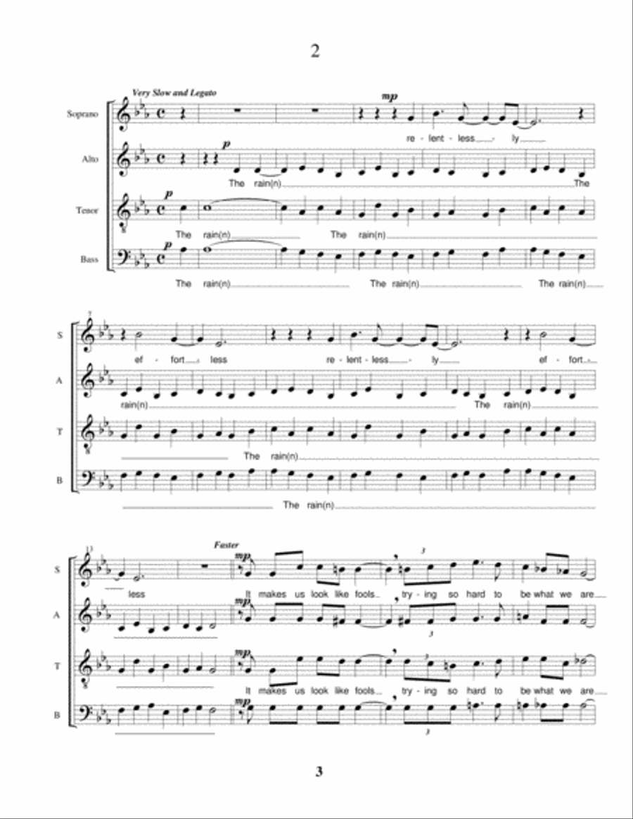Eight Short Poems by Cid Corman for SATB choir and piano 4-Part scores gallery preview page 4