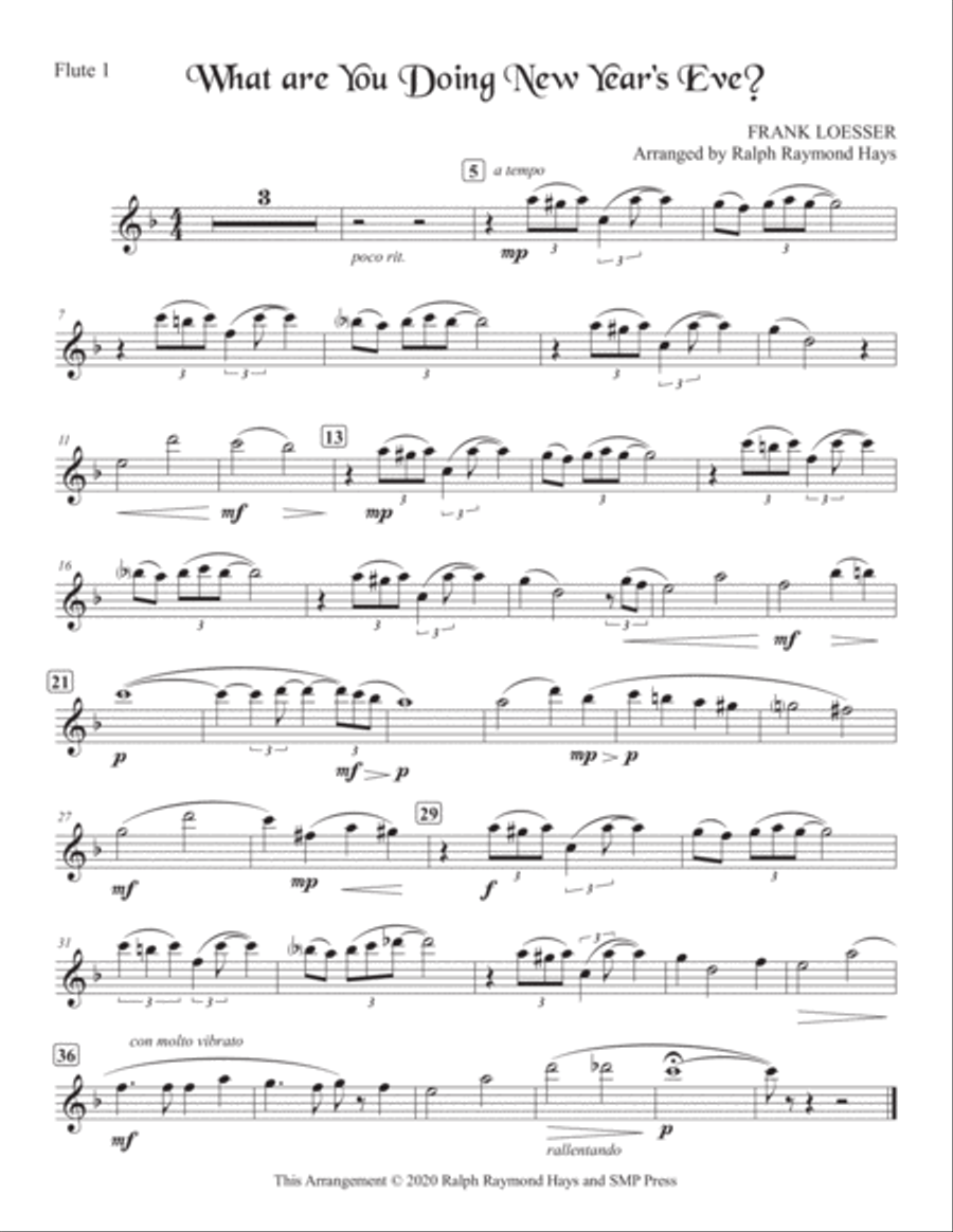 What Are You Doing New Year's Eve? Flute Quartet scores gallery preview page 4