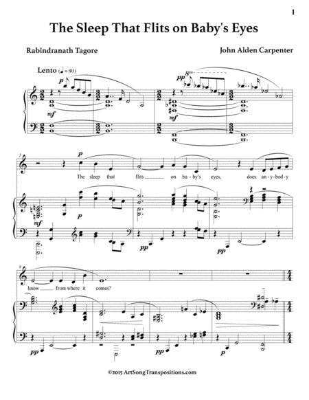 CARPENTER: The Sleep that flits on baby's eyes (transposed to C major)