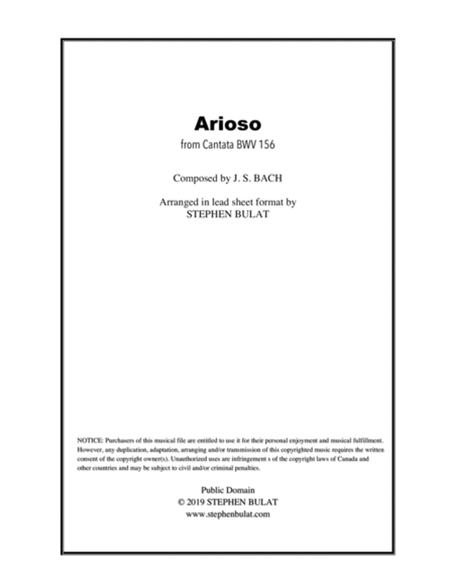 Arioso (Bach) - Lead sheet (key of A)