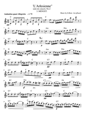 "Menuet" from L'Arlesienne Suite No. 2 (Key:C)
