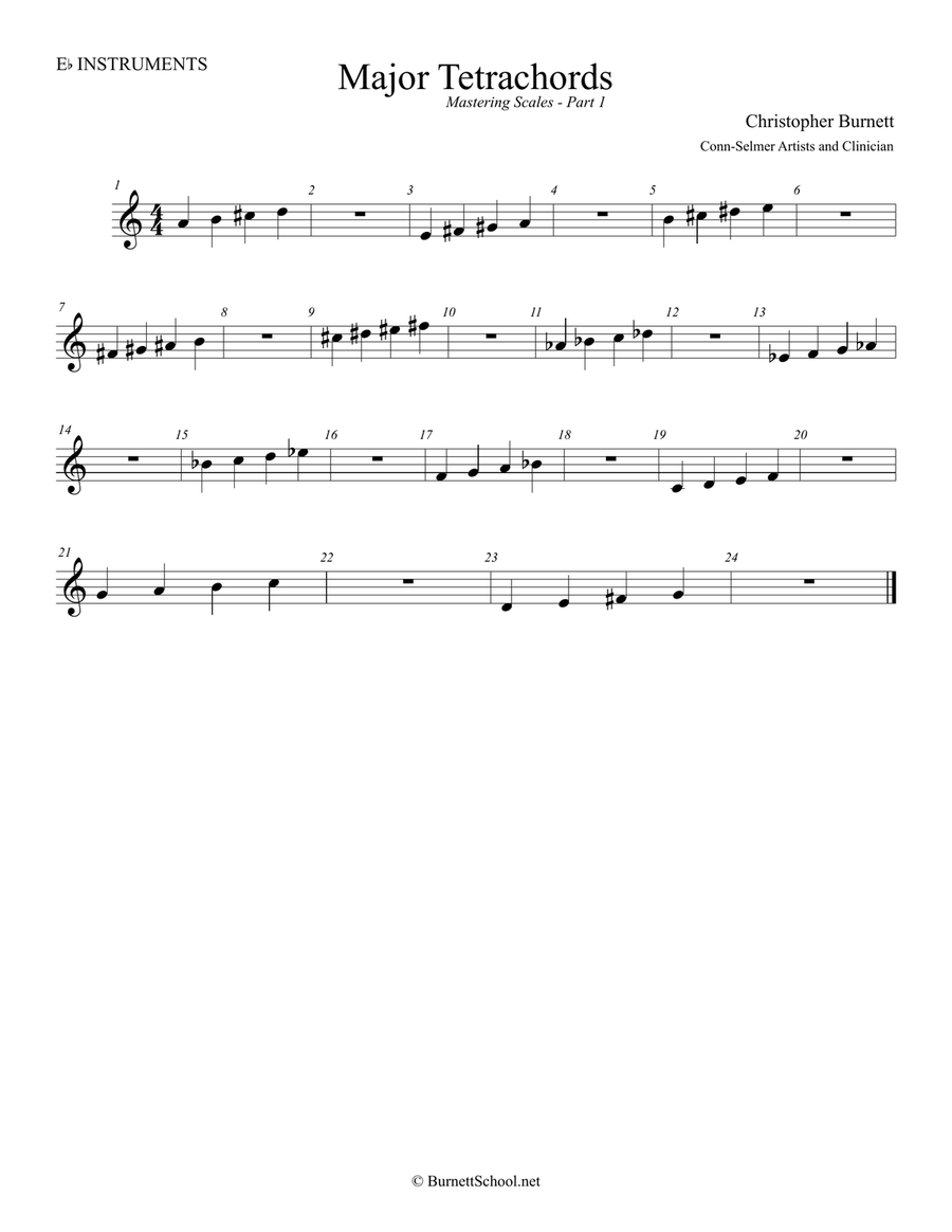 Major Tetrachords for Band - Mastering Scales - Part 1 Jazz Ensemble scores gallery preview page 5