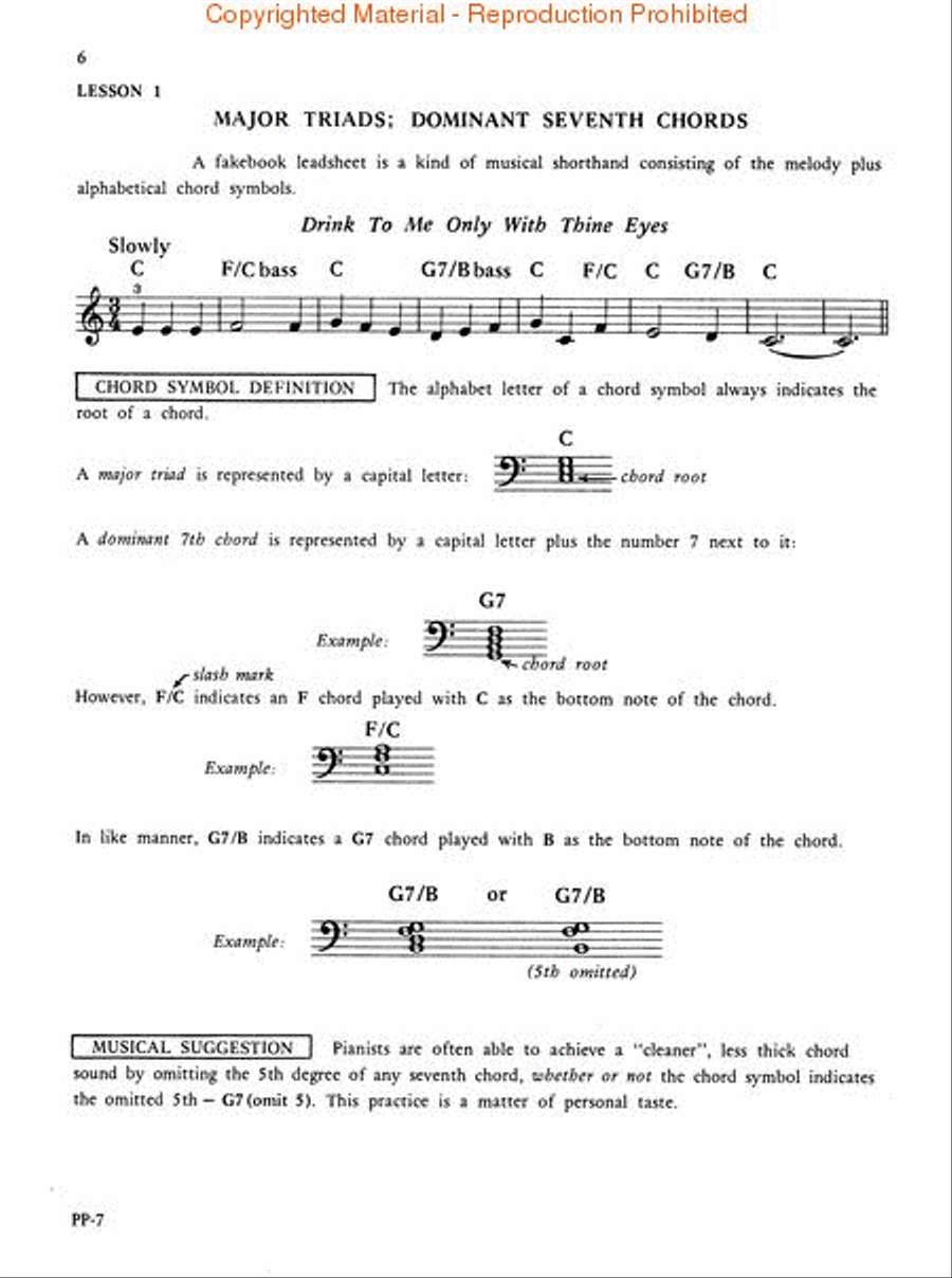 How to Play Chord Symbols in Jazz and Popular Music Piano scores gallery preview page 2