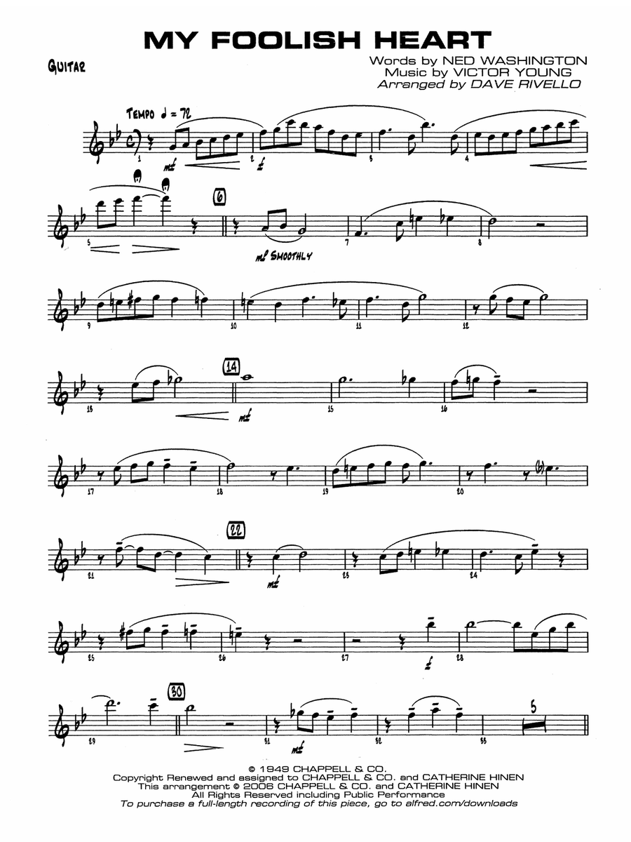 My Foolish Heart: Guitar
