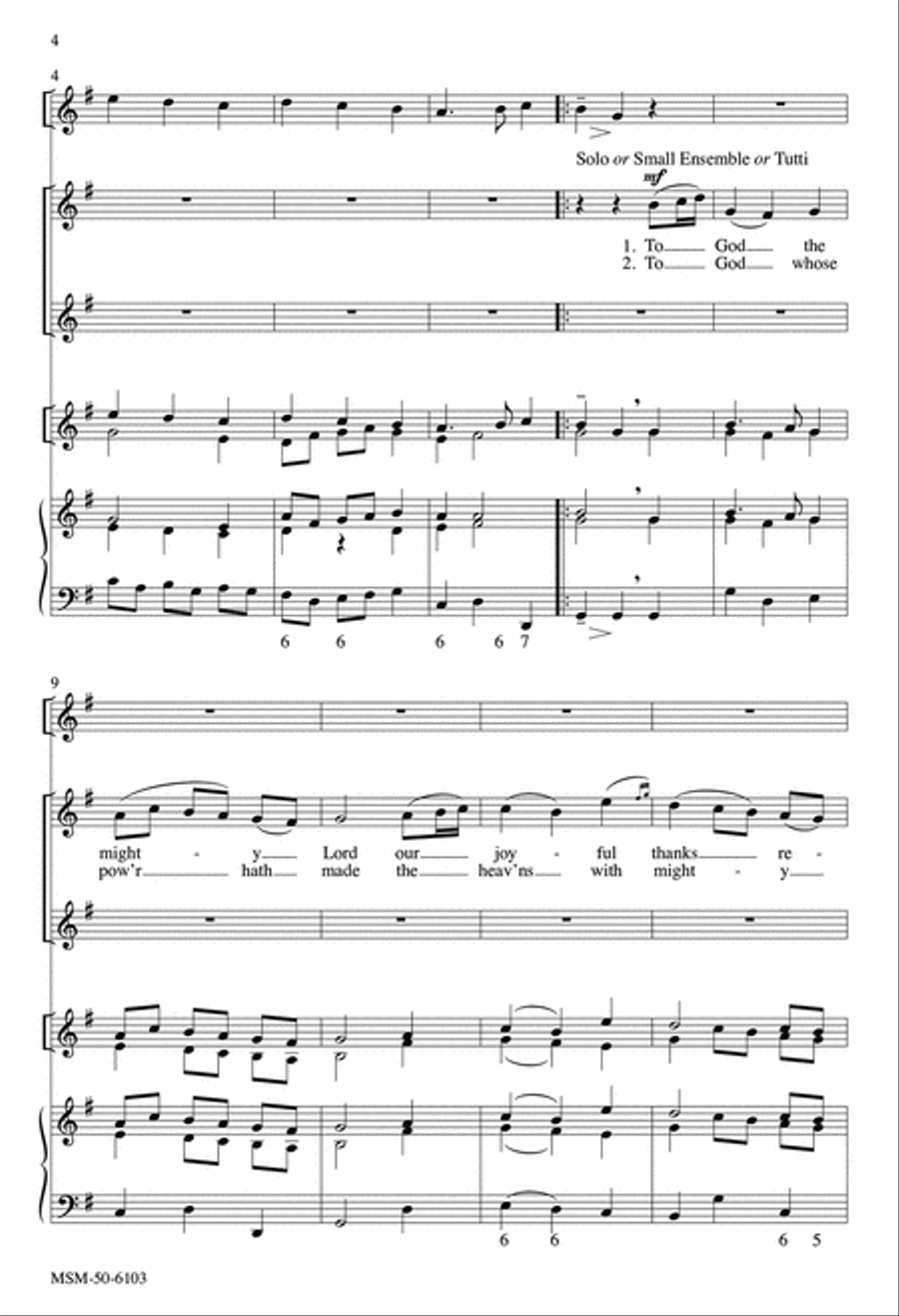 Psalm 136 2-Part scores gallery preview page 4