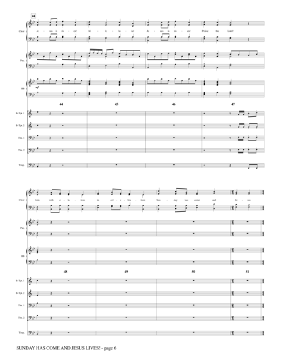 Sunday Has Come and Jesus Lives! - Full Score Choir scores gallery preview page 6
