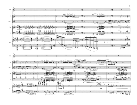 Two Rivers for mezzo-soprano, flute, clarinet, violin, cello and piano image number null