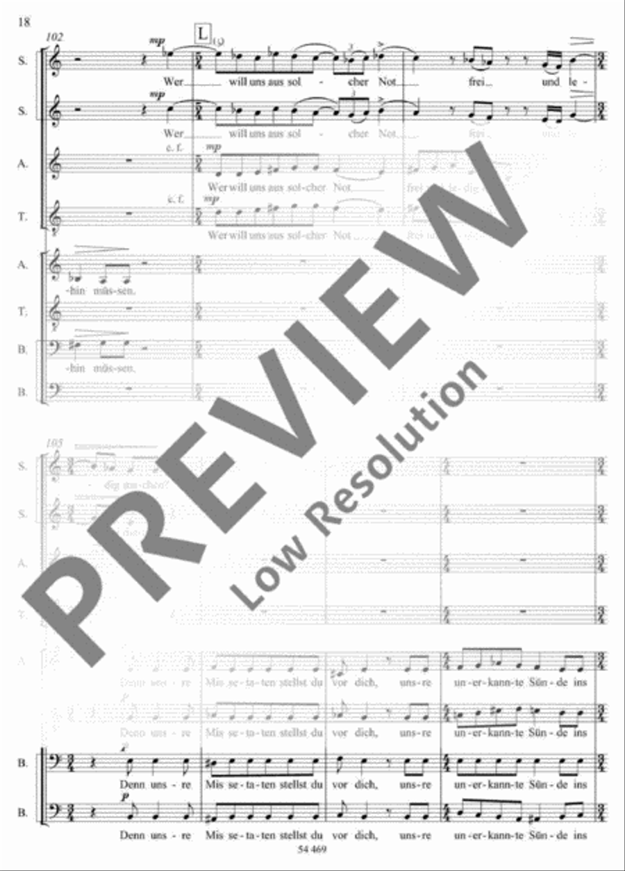 Mitten wir im Leben sind SSAATTBB scores gallery preview page 19