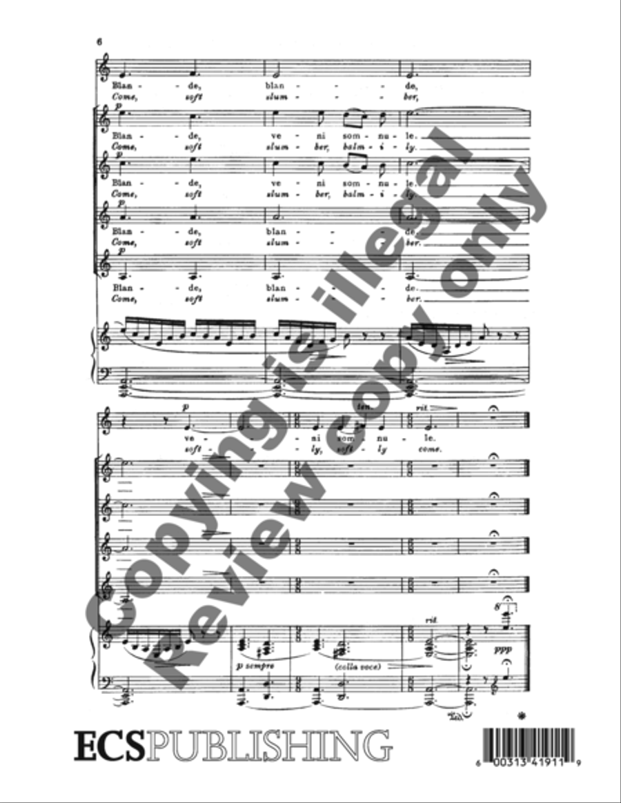 The Virgin's Cradle-Song (Dormi Jesu) SSAA scores gallery preview page 6