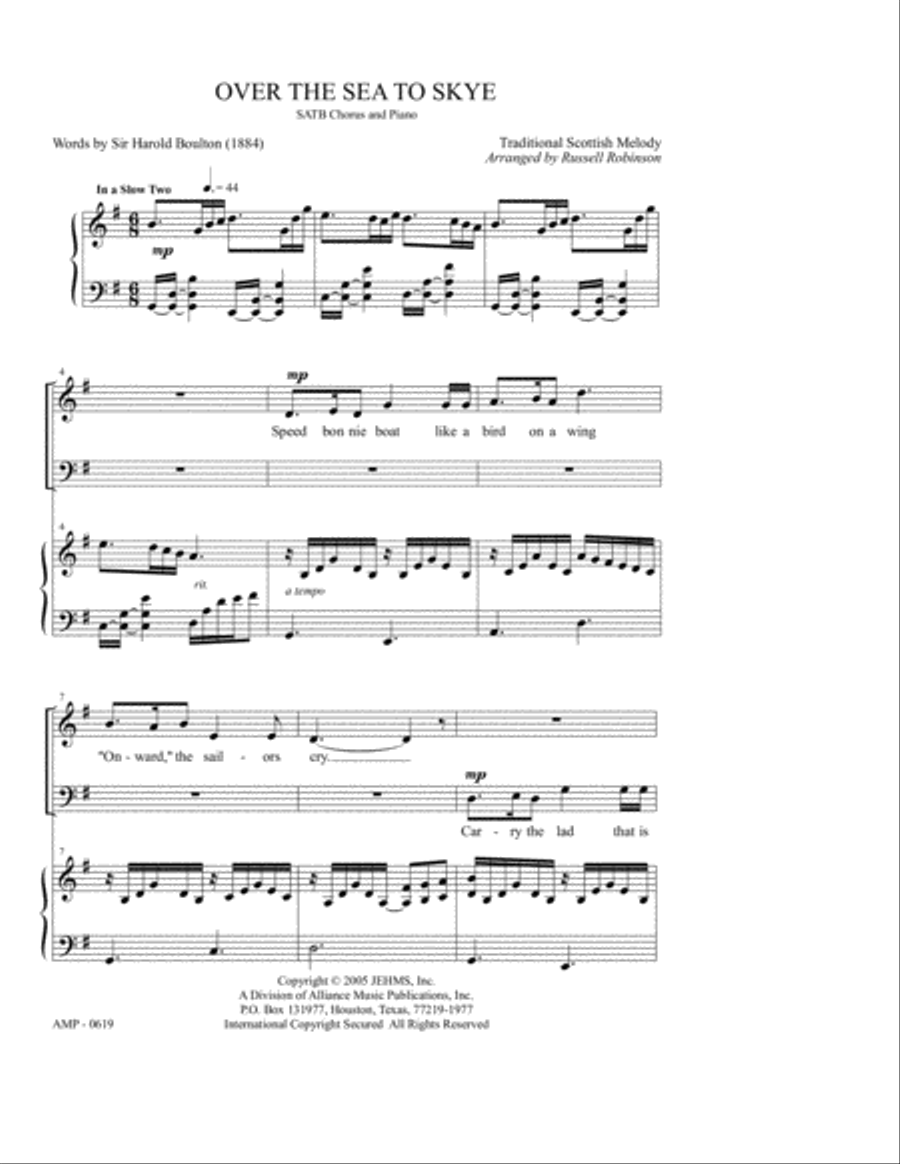 Over the Sea to Skye 4-Part scores gallery preview page 2