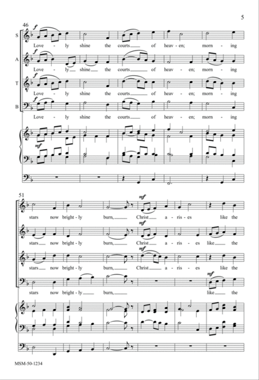 Rise to Sing! The Light is Breaking 4-Part scores gallery preview page 5
