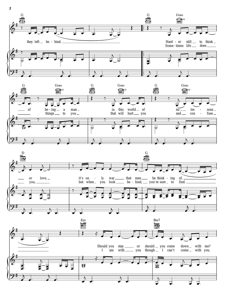 Back Where You Belong (Theme from The Water Horse) Piano, Vocal, Guitar scores gallery preview page 2