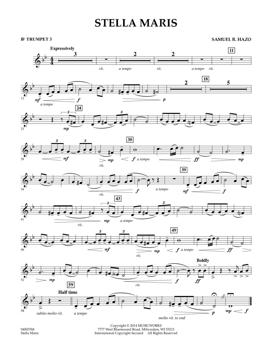 Stella Maris - Bb Trumpet 3 Concert Band scores gallery preview page 1