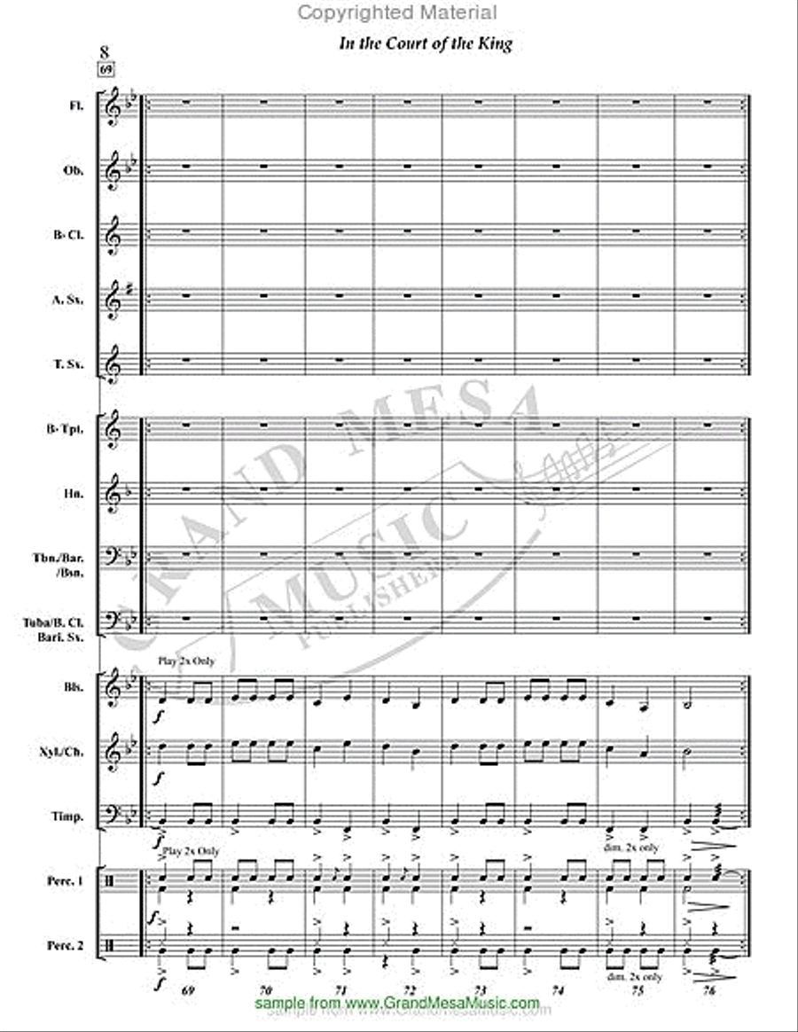In the Court of the King Concert Band scores gallery preview page 9