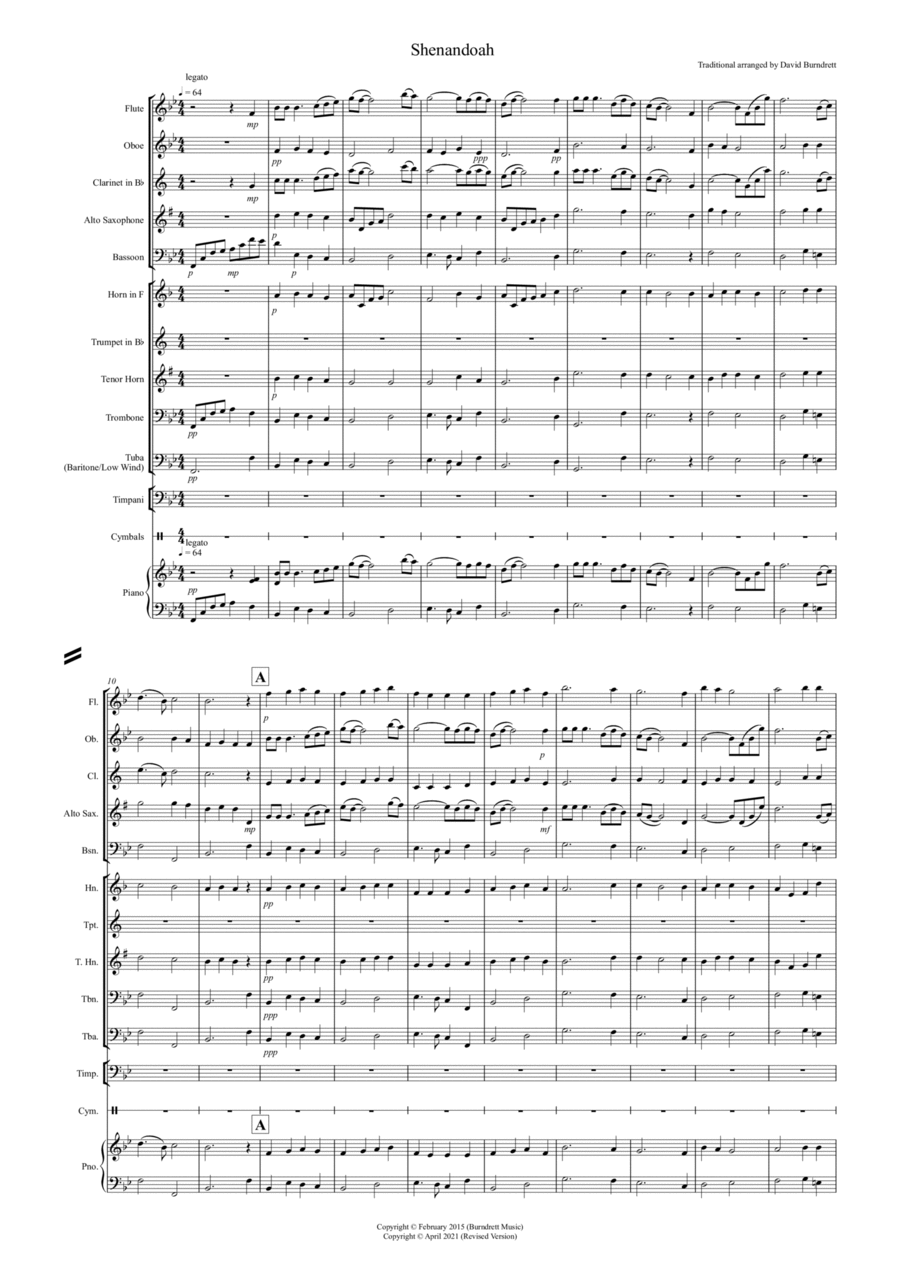 Shenandoah for School Wind Band Concert Band scores gallery preview page 1